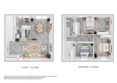 a floor plan of the first and second floor of a house